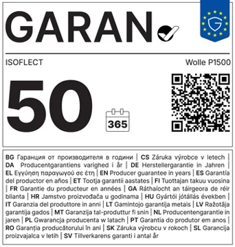 GARAN warranty label Wolle