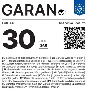 Roof Pro warranty label