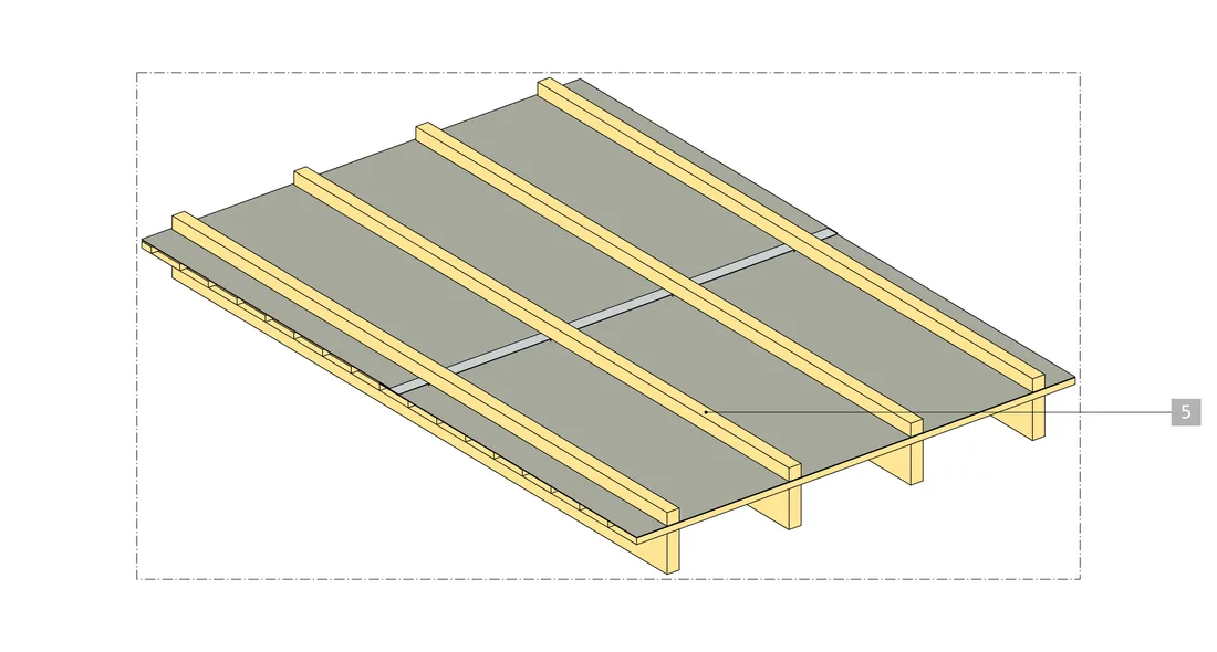 Installation drawing, step 5: the counter-battens: the air channel