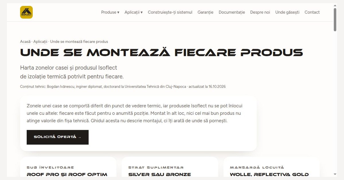 Unde se montează fiecare produs
